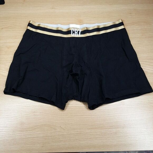 CRISTIANO RONALDO CR7 Boxer Briefs Mens XL Black 3-Pack Gold Stripe Gold Logo - Picture 3 of 8